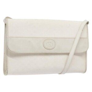 Authentic GUCCI Micro GG Supreme Shoulder Bag PVC White Gold 004 58 0264